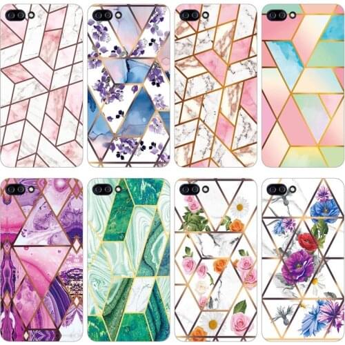 Soft Phone Case for Asus Zenfone 4 Max ZC554KL 5.5" Funda Glossy Colorful Flower Silicone Phone Back Cover Geometric Marble