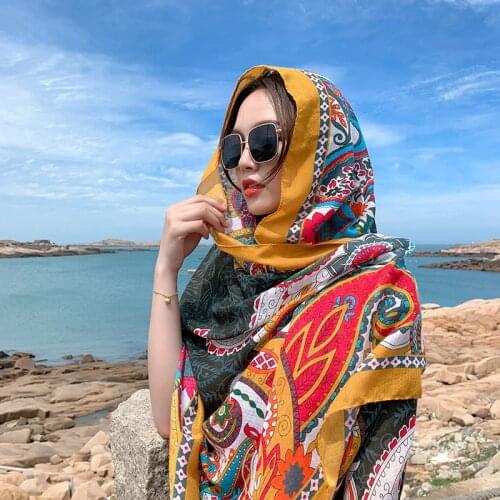 2021 New 90x180cm Twill cotton Summer Beach Dress Bikini Cover-ups Sarong Wrap Scarf Women Brazilian Swimsuit Bathing Cover Up