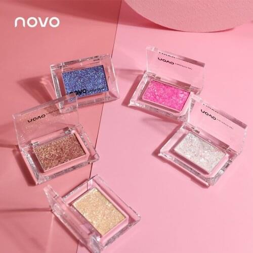 NOVO Single Eyeshadow Glitter Palette Makeup Galaxy Shimmer Bright Highlight Eye Shadow Waterproof Cosmetics