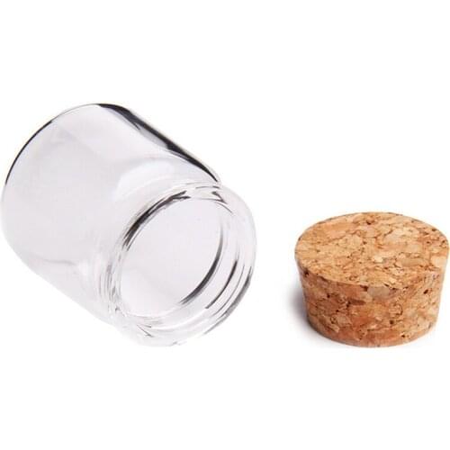 New 37x40x27mm 20ml Cute Glass Vials Glass Bottles with Corks Small Glass Jars Gift Bottles Factory Wholesale F20172776