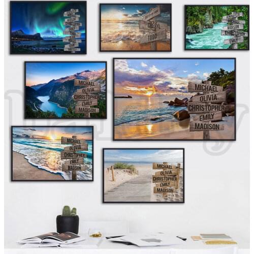 Custom Name Canvas Painting Creative Road Signs Canvas Posters and Prints Home Decoration Interesting Name Date Custom Products