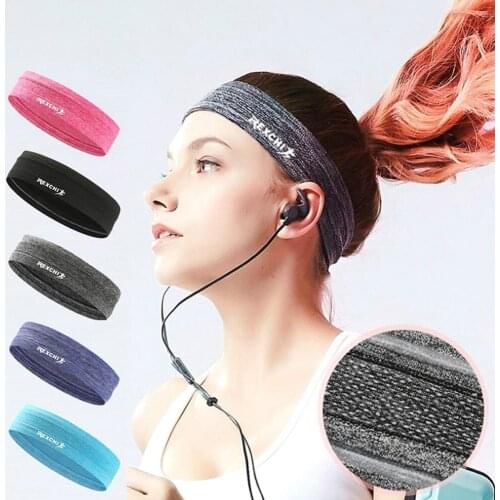 Women Men Elastic Sweatband Sports Gym Headband Anti-Slip Breathable Basketball Fitness Yoga Volleyball Cycling Hair Band