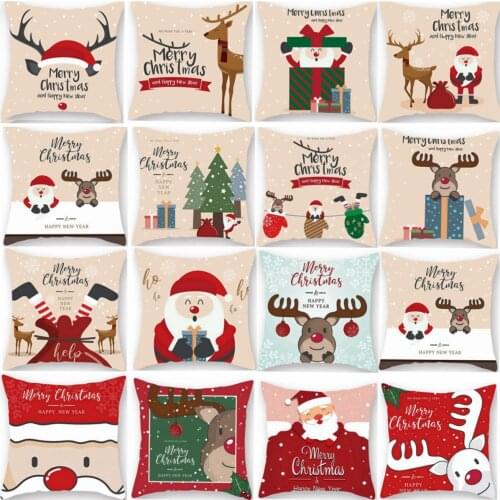 FRIGG 45x45cm Christmas Pillowcase 2020 Christmas Decor for Home Merry Christmas Ornament Happy New Year 2021 Noel Navidad Natal
