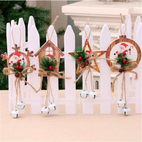 Christmas Bell Hanging Ornaments Christmas Tree Door Pendant Decorations for Home/Bar Kids Gifts