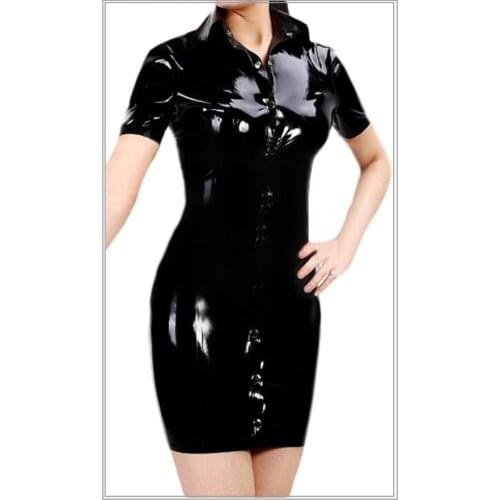 Sexy Latex Dress Women Fashion Rubber Exotic Dresses Vestidos Club Wear Plus Size Hot Sale Customize Service