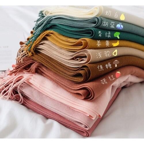 2020 Womens scarf winter, luxury high-quality long shawl faux cashmere, thick warm solid color, comfortable, tippet for women