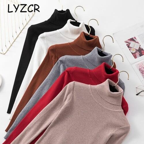 Women Turtleneck Sweater Knitwear Thick Winter Warm Womens Turtleneck Pullover Sweater For Women White Sweaters Female 2020
