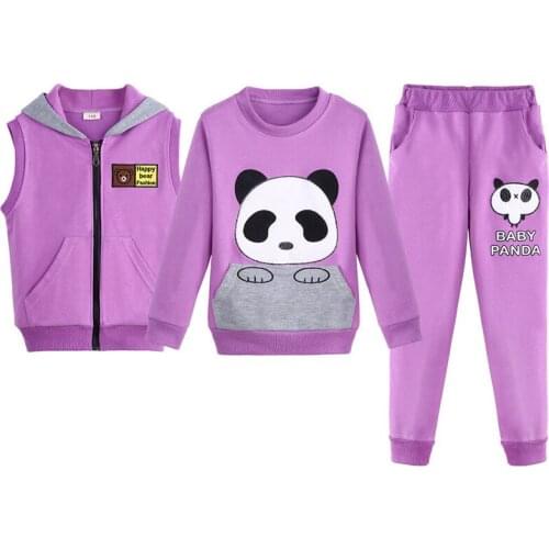 Spring Autumn Children Girls Clothing Sets Kids Hoodies Sweatershirt Vest Pants 3 PCS Sets Teenagers Tracksuit Outfit Suit 4-12Y