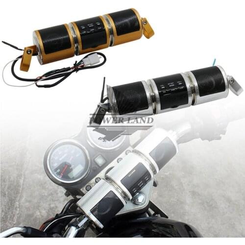 Waterproof Motorcycle Audio Radio Sound System Stereo Speakers MP3 Player USB Bluetooth FM Radio Gold Universal For Honda Suzuki