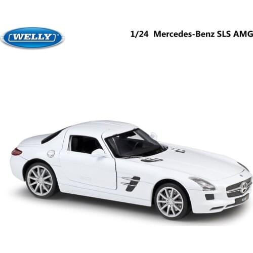 WELLY Diecast 1:24 Sports Car Mercedes Benz SLS AMG Metal Racing Car Alloy Model Car Toy Car For Kids Gift Decoration Collection