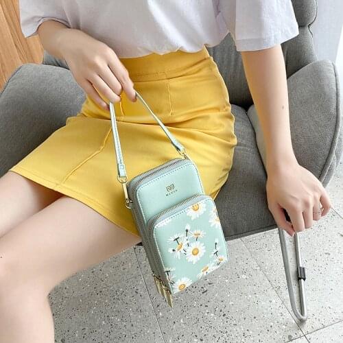 Messenger Mobile Phone Bag Womens 2021 New Small Daisy Printed Single Shoulder Bags Ladies Mini Bag
