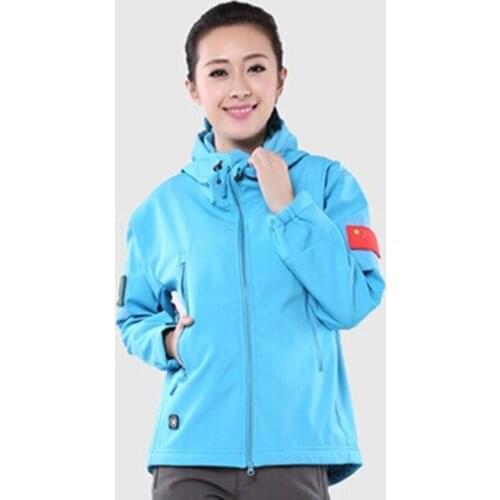 Women Outdoor Waterproof Windproof Warm Soft Shell Jacket Outerwear Winter Climbing Travel Camping Fleece Hooded Tactical Coat