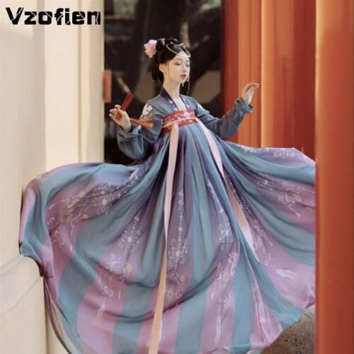 Women Hanfu Dance Dress Traditional Chinese Clothing Festival Outfit Embroidery Elegant Ancient Tang Dynasty Princess Costume