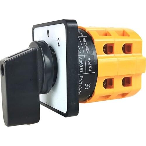 20A manual transfer switch 2-poles 2-position 3-positions 20A dc 690 V 20A Transfer switch electric change over cam switch