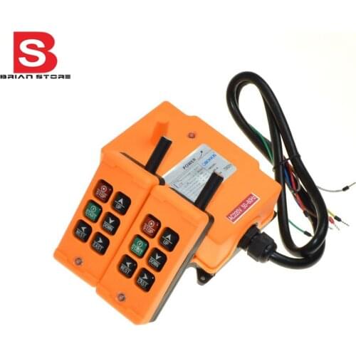 220VAC 6 Channels 2 Transmitters 1 Speed Control Hoist Crane Radio Remote Control System