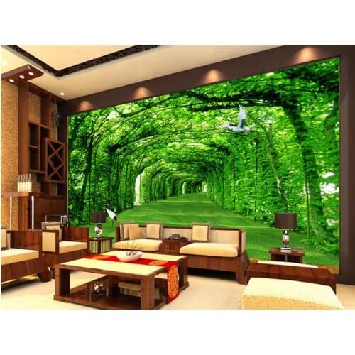 3d wallpaper mural decor Photo backdrop Green trees wallpaper mural painting for living room