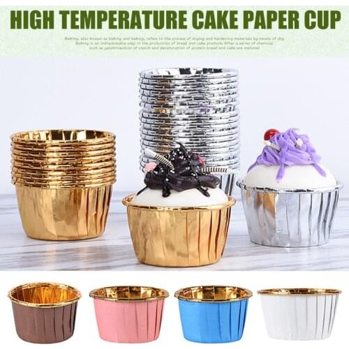Cupcake Paper Cups50/100pcs Aluminum Foil Cupcake Paper Cupcake Liner Baking Cups Muffin
