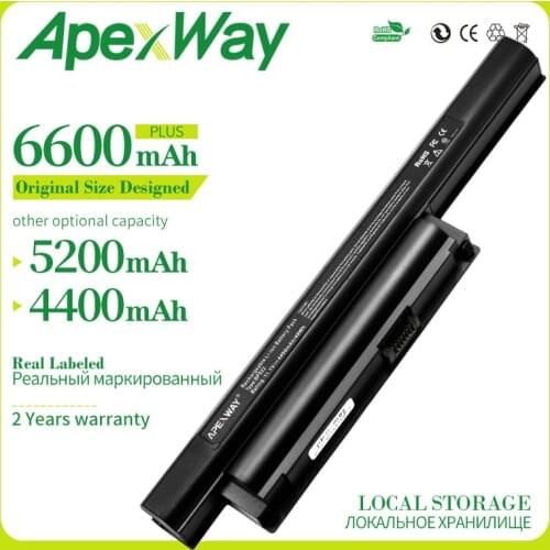 ApexWay 6600 mAh 11.1V New Laptop Battery For Sony VAIO BPS22 VGP-BPS22 VGP-BPS22A VGP-BPL22 VPC-EB3 VPC-EB33 VPC-E1Z1E EC2 6C