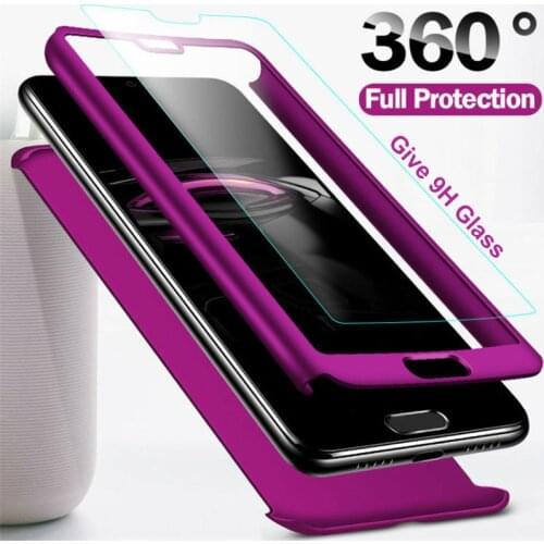 360 Full With 9H Glass Case For Huawei Honor 9 8A NOVA Lite Enjoy 7s 8 PLUS P20 MATE 10 PRO LITE V10 V8 V9 PLAY P10 PLUS Case