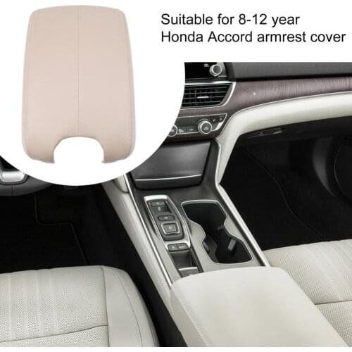 Car Center Console Box Armrest Cover Faux Leather Cushion Protective Pad Mat with Plastic Board for Honda-Accord 2008-2012 Model