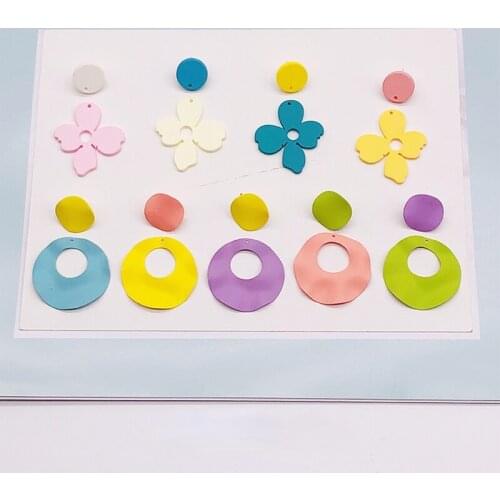 Macaron color earrings cute and beautiful girly flower spray paint jewelry seaside holiday style earrings earrings