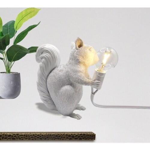 Kids Room Decoration Squirrel Night Lights Nordic Designer Cute Animal Night Lamp Children Bedroom Decor Bedside Table Lights