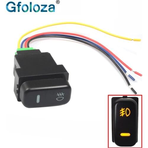 Gfoloza 1Pcs 5 Pin ON-OFF Button For Mitsubishi Pajero Triton ASX Lancer Fog Lights Switch With 4 Connect Cable