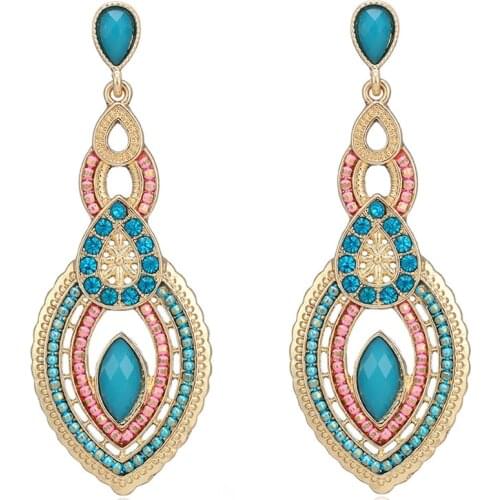Korean Vintage Luxury Cystal Drop Earrings For Women Girls Elegant Tassel Pendientes Jewelry