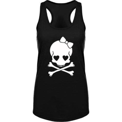 Lyprerazy Womens Skeleton Girl Skull Bones Heart Fitness Gym Workout Racerback Tank Tops Summer Funny Letter Print Tank Top