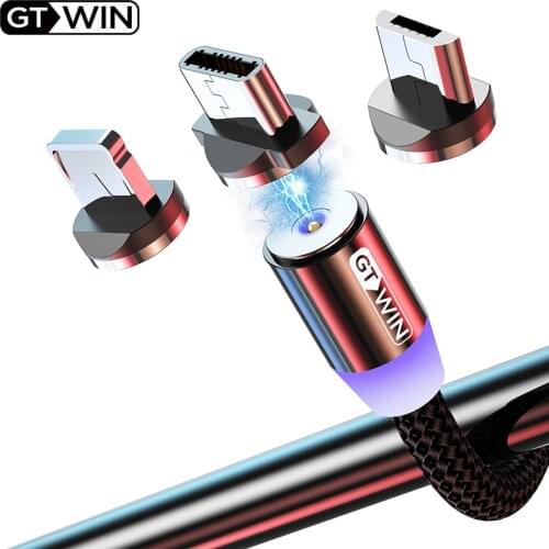 GTWIN Fast Charging Magnetic Cable Micro USB Type C Cable For Iphone Xiaomi Samsung Mobile Phone Magnetic Charge USB Cable