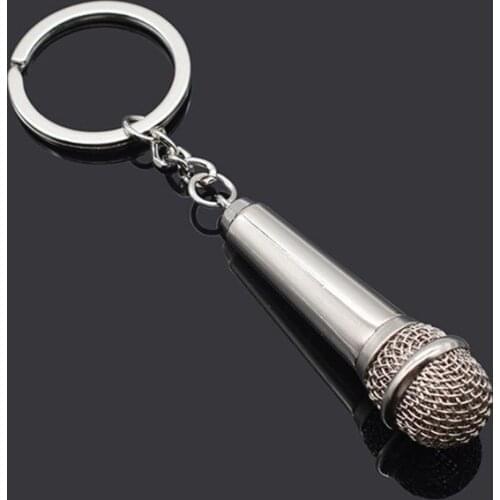 Microphone Singer Rapper Music Lover Rock N Roll BFF Best Friends Bag Charm Pendant Keychain Music Jewelry Gifts Microphone Sin