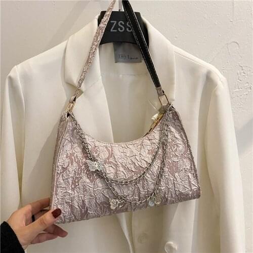 Fashion Lace Ladies Shoulder Bag Women Cross-body Shoulder Shopping Bag PU Leather Butterfly Chain Ladies Hand Bag