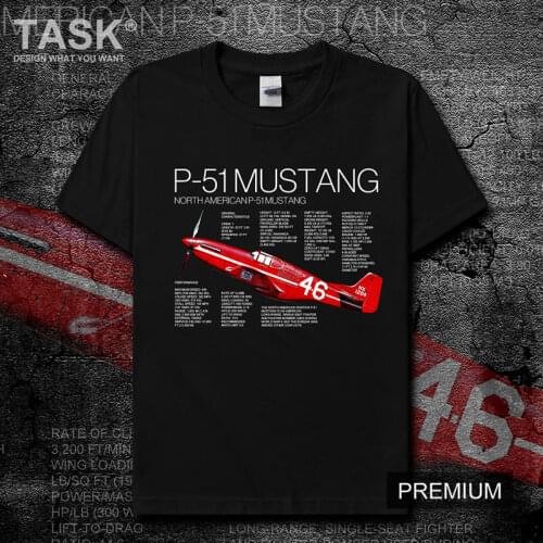 US-Air Force P51 Mustang Fighter Creative Print T-Shirt Cotton O-Neck Short Sleeve Mens T-Shirt New Size S-3XL