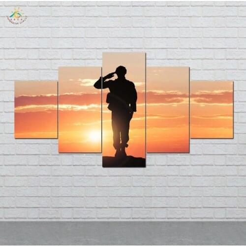 Standing Soldiers Modern Canvas Art Prints Poster Wall Painting Home Decoration Artwork Wall Art Pictures for Bedroom 5 PIECES
