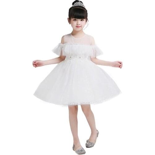 New Spring Summer White Flower Girl Dresses For Wedding Custom Made Pageant Dress Sleeveless and Appliques