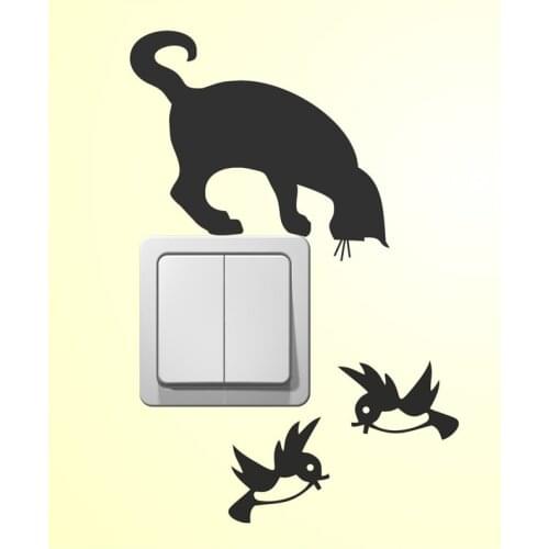 About Funny Cats And Birds Switch Stickers Vinyl Art Wall Stickers 2SS0051