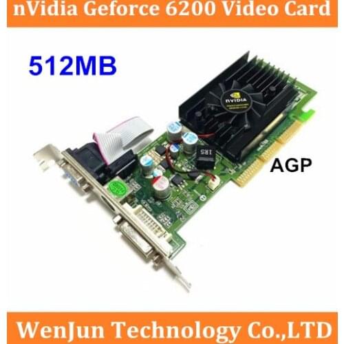 Original NEW for nVIDIA GeForce 6200 512M AGP Video Graphic Card GF6200 DDR2 AGP 8X Card High Quality