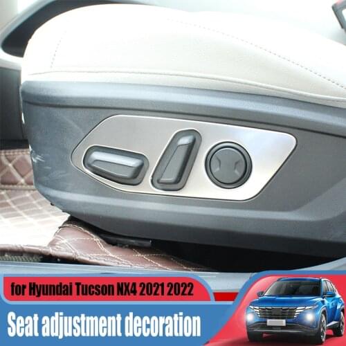 For Hyundai Tucson NX4 2021 2022 front seat adjustment control panel stainless steel decorative frame