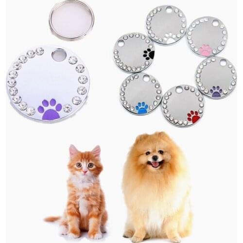 Personalized Engraved Dog Tags Pet ID Card Dog Collar Accessories Zinc Alloy Cat Puppy Tag Paw Name Tags Pendant