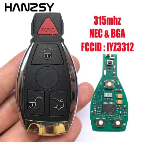 Complete 315Mhz NEC/BGA 4 Button Smart Key For Mercedes-Benz W169 W245 W203 W208 W209 W204 W210 W211 LYZ3312/IYZDC Remote Key
