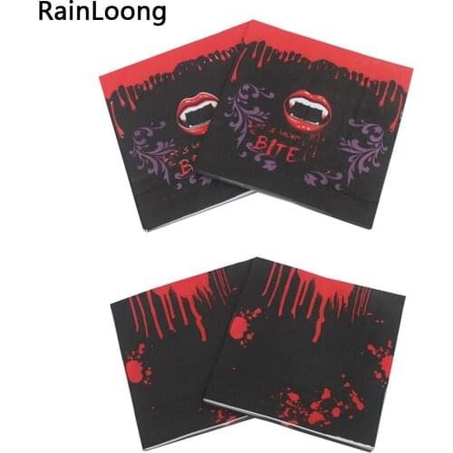 [RainLoong] Paper Napkins Print For Halloween Decoration Punk Napkin Servilleta 33*33cm