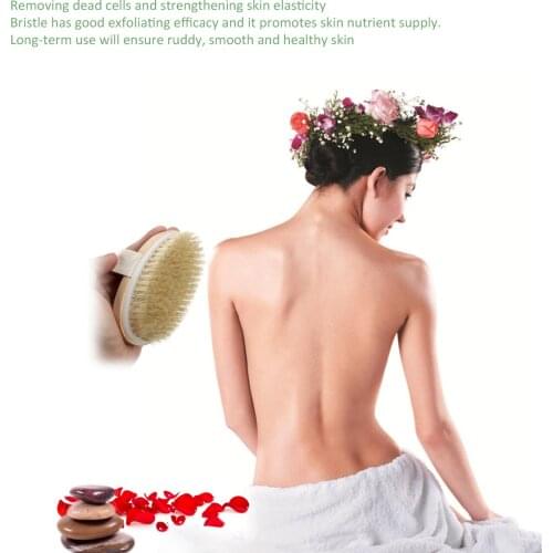 Boar bristles bath brush naturalgrass wood bath brush hot dry skin body brush woodenshower bristlesSPA brush body without handle
