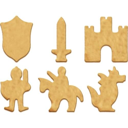 Shield, Greatsword, Castle, Soldier, Knight, Fire Dragon,3D Technology,Cake Cookie Decorating Fondant Cutters Tools