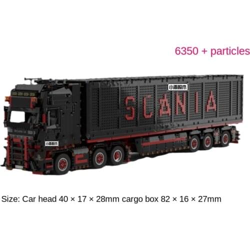 Building Blocks Compatible with Le High-tech Scania Truck Trailer Electric Remote Control Assembly Toy MOC62038