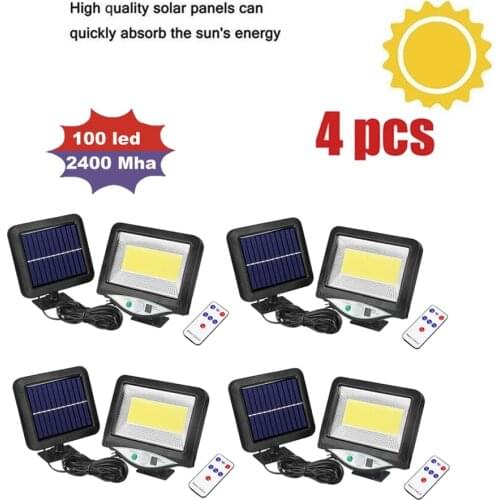 Leds Solar Panel Powered LED PIR Motion Sensor Lamp Night Light Waterproof Outdoor Garden Wall Street Security Lights remote 3 m