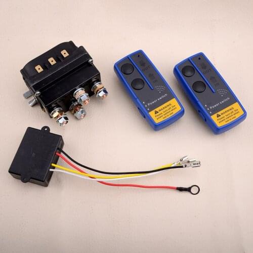 4pcs/Set DC 12V 500A Universal Contactor Winch Control Solenoid Twin Wireless Remote Recovery 10Hz-200Hz