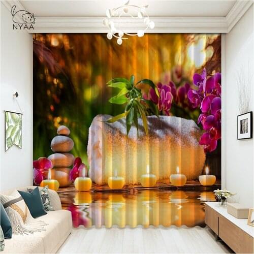 Green Natural Asian Bamboo Garden Curtains For Living Room Pastoral Curtains For Car Blackout Bathroom Curtain Micro Shading