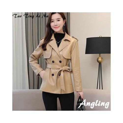 2020 Women Spring Genuine Real Sheep Leather Jacket R42