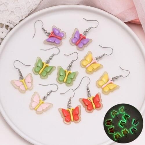 ZOSHI Fluorescent Acrylic Butterfly Earrings for Women Cute Fashion Dangle Drop Earrings New Design Fashion Earrings