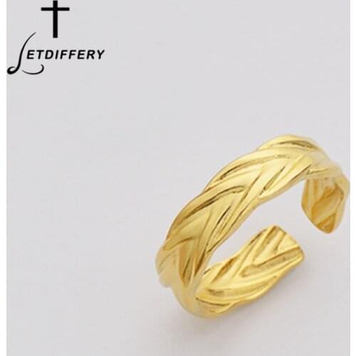 Letdiffery Fashion Boho Style Stainless Steel Women Rings Vintage Open Adjustable Ring Jewelry for Girls Birthday Gifts
